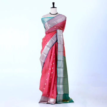Light Pink Elampillai Silk Cotton Sarees for Women | Festive & Family Events Collection | Jeyachandran - Full View