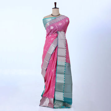 Light Pink Elampillai Silk Cotton Sarees for Women | Festive & Family Events Collection | Jeyachandran - Full View