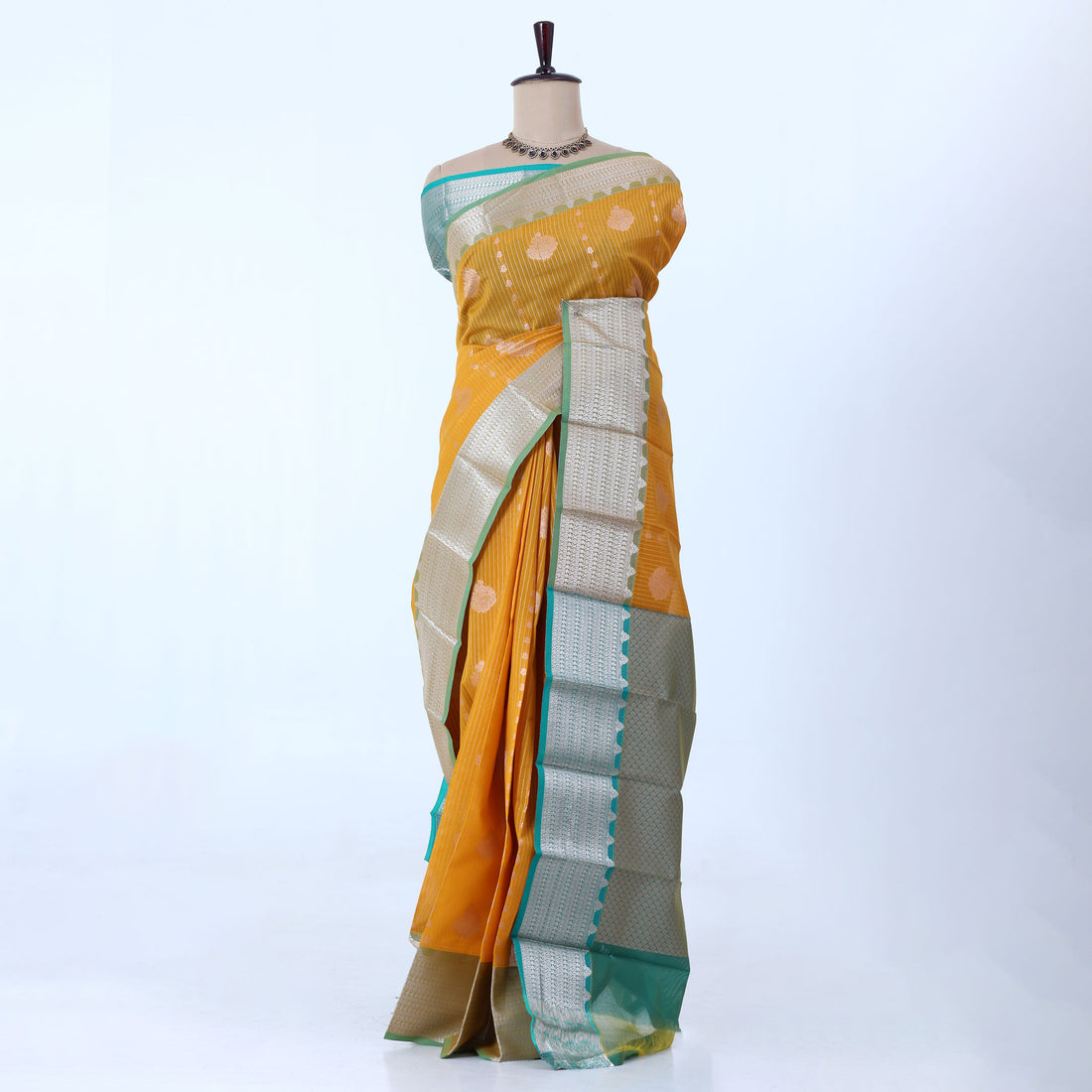 Light Yellow Elampillai Silk Cotton Sarees for Women | Festive & Family Events Collection | Jeyachandran - Full View