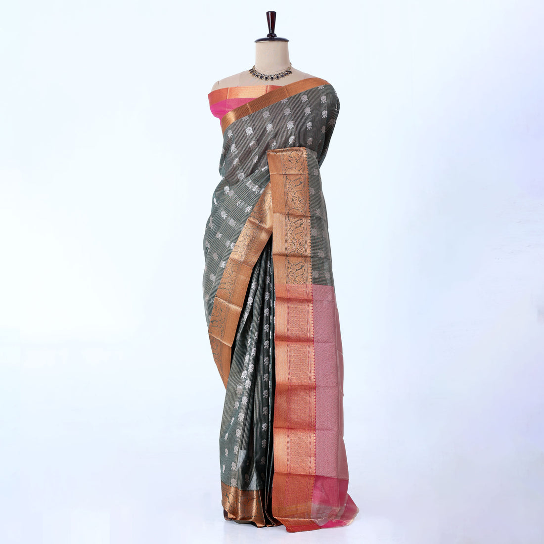 Dark Green Elampillai Silk Cotton Sarees for Women | Festive & Family Events Collection | Jeyachandran - Full View