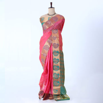 Pink Elampillai Silk Cotton Sarees for Women | Festive & Family Events Collection | Jeyachandran - Full View