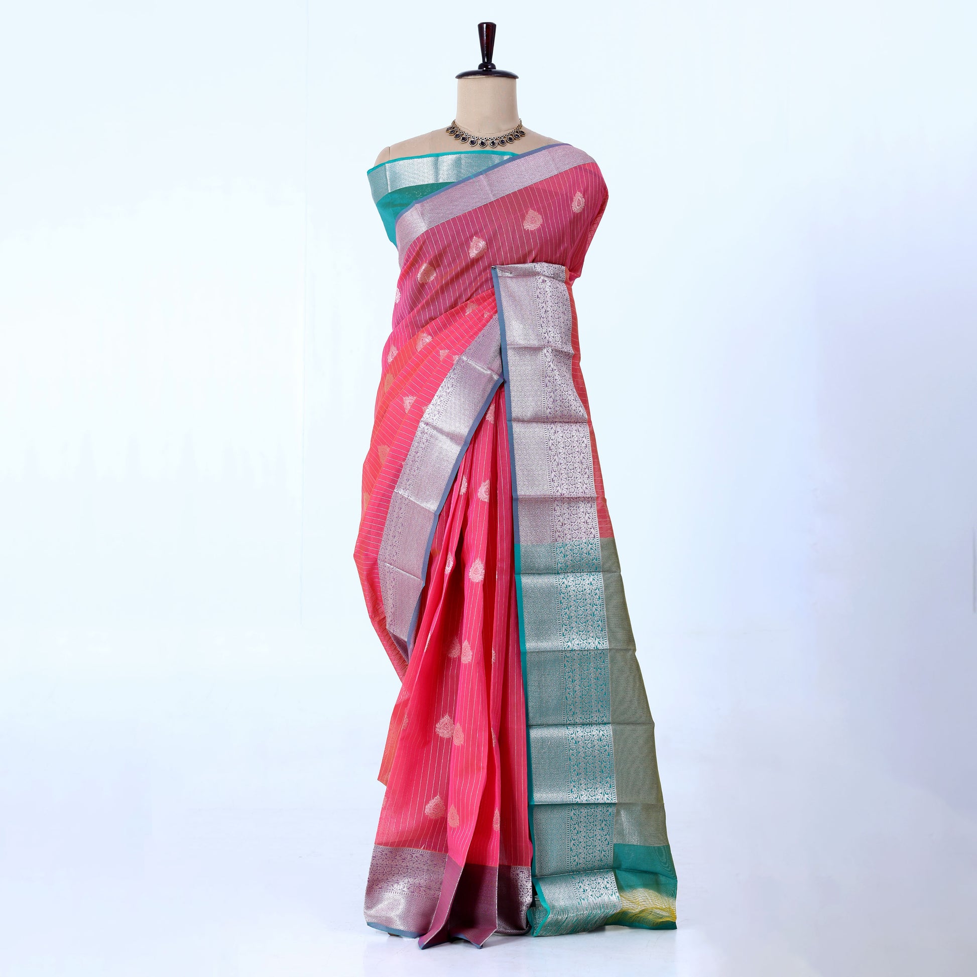 Pink Elampillai Silk Cotton Sarees for Women | Festive & Family Events Collection | Jeyachandran - Full View