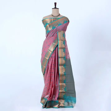 Pink Elampillai Silk Cotton Sarees for Women | Festive & Family Events Collection | Jeyachandran - Full View