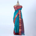 Teal Elampillai Silk Cotton Sarees for Women | Festive & Family Events Collection | Jeyachandran - Full View