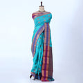 Teal Elampillai Silk Cotton Sarees for Women | Festive & Family Events Collection | Jeyachandran - Full View