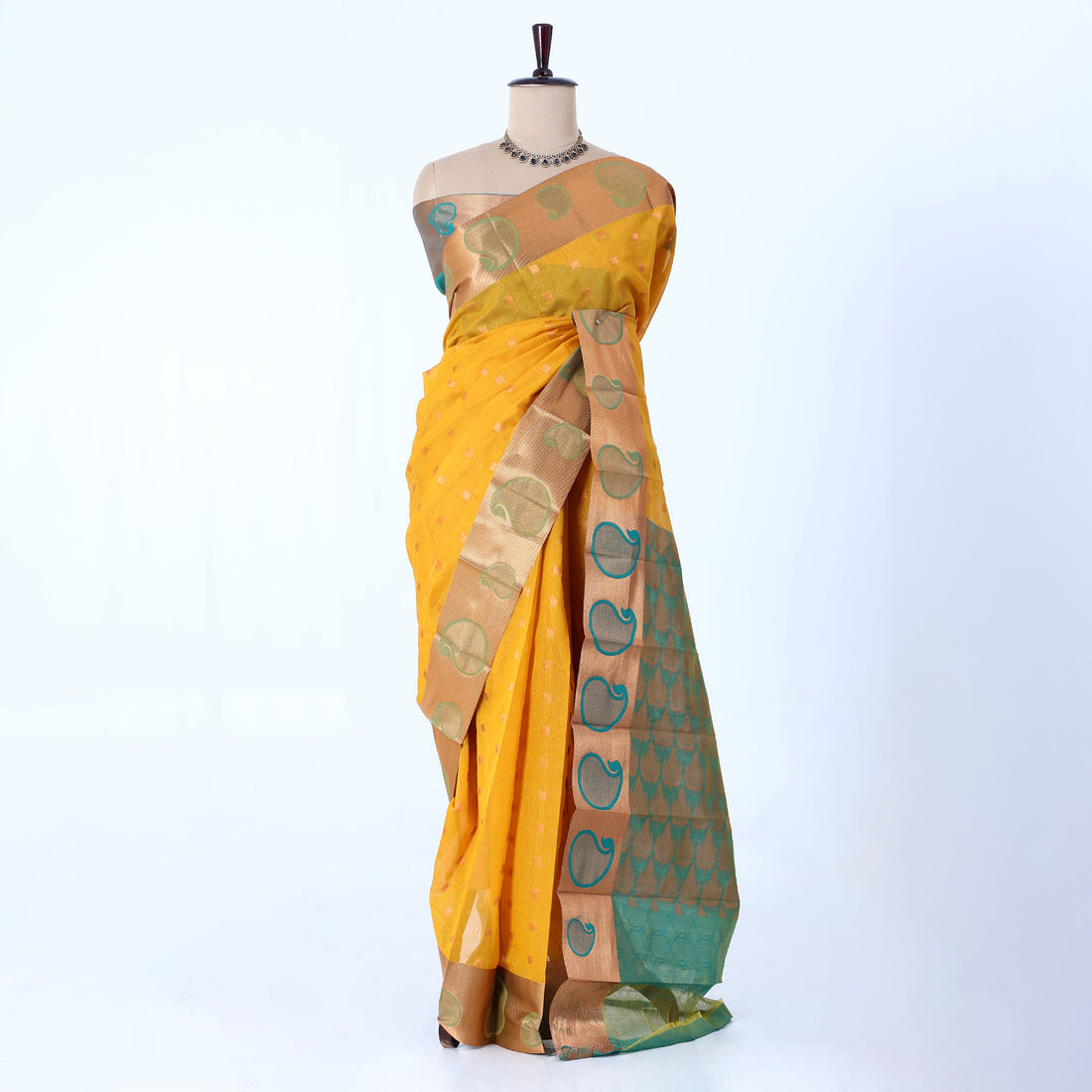 Yellow Elampillai Silk Cotton Sarees for Women | Festive & Family Events Collection | Jeyachandran - Full View