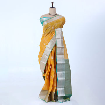 Yellow Elampillai Silk Cotton Sarees for Women | Festive & Family Events Collection | Jeyachandran - Full View