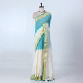 Green Mul Mul Cotton Saree for Women | Daily Office Collection | Jeyachandran - Full View