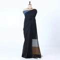 Black Khadi Cotton Sarees for Women | Summer Wear & Daily Wear Collection | Jeyachandran - Full View