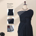 Khadi cotton saree with printed blouse contrast woven pallu and tassels in black front draped product view.
