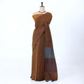 Brown Khadi Cotton Sarees for Women | Summer Wear & Daily Wear Collection | Jeyachandran - Full View
