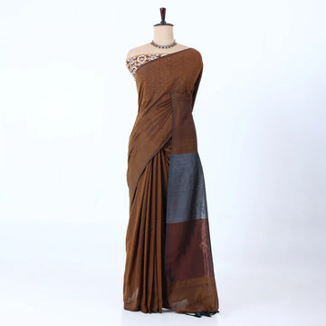 Brown Khadi Cotton Sarees for Women | Summer Wear & Daily Wear Collection | Jeyachandran - Full View