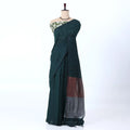 Dark Green Khadi Cotton Sarees for Women | Summer Wear & Daily Wear Collection | Jeyachandran - Full View