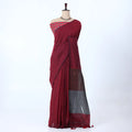 Maroon Khadi Cotton Sarees for Women | Summer Wear & Daily Wear Collection | Jeyachandran - Full View