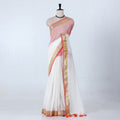 Pink Mul Mul Cotton Saree for Women | Daily Office Collection | Jeyachandran - Full View