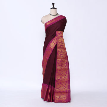 Maroon Sungudi Cotton Saree for Women | Office Casual Collection | Jeyachandran - Full View