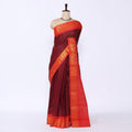 Maroon Sungudi Cotton Saree for Women | Office Casual Collection | Jeyachandran - Full View
