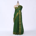 Green Sungudi Cotton Saree for Women | Office Casual Collection | Jeyachandran - Full View