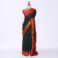 Dark Green Sungudi Cotton Saree for Women | Office Casual Collection | Jeyachandran - Full View