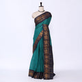 Teal Green Sungudi Cotton Saree for Women | Office Casual Collection | Jeyachandran - Full View