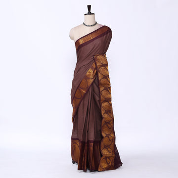 Light Brown Sungudi Cotton Saree for Women | Office Casual Collection | Jeyachandran - Full View