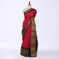Red Sungudi Cotton Saree for Women | Office Casual Collection | Jeyachandran - Full View
