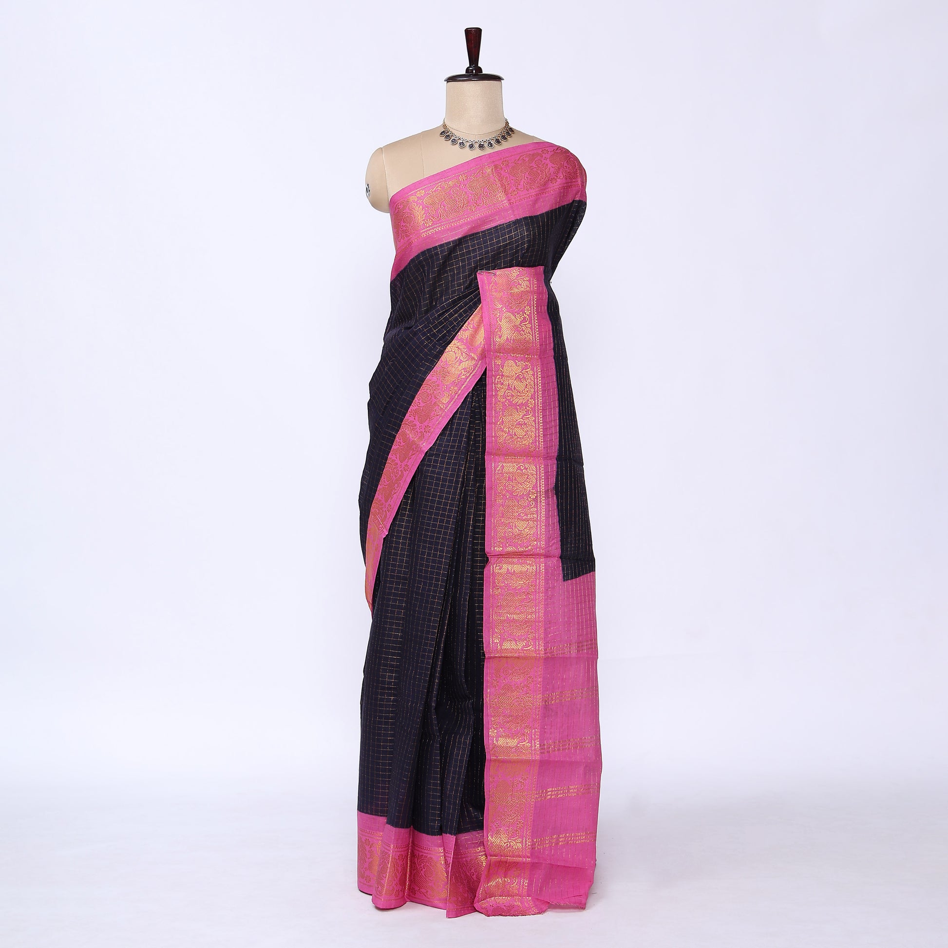 Royal Blue Sungudi Cotton Saree for Women | Office Casual Collection | Jeyachandran - Full View
