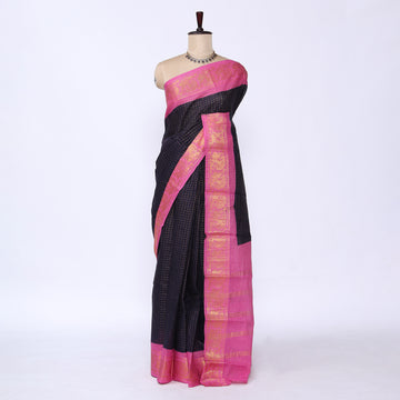 Royal Blue Sungudi Cotton Saree for Women | Office Casual Collection | Jeyachandran - Full View