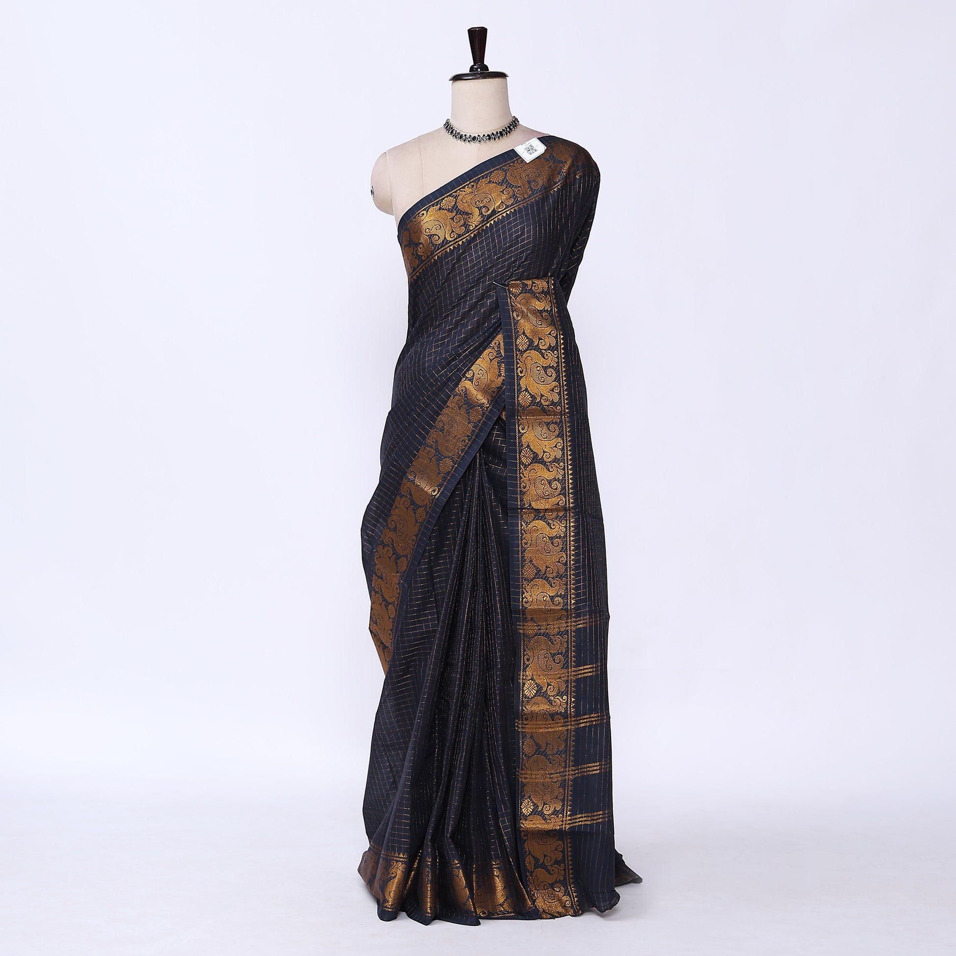 Blue Sungudi Cotton Saree for Women | Office Casual Collection | Jeyachandran - Full View