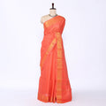 Orange Sungudi Cotton Saree for Women | Office Casual Collection | Jeyachandran - Full View