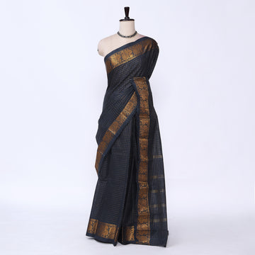 Navy Blue Sungudi Cotton Saree for Women | Office Casual Collection | Jeyachandran - Full View