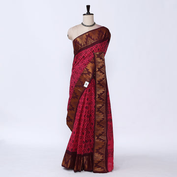 Pink Sungudi Cotton Saree for Women | Office Casual Collection | Jeyachandran - Full View