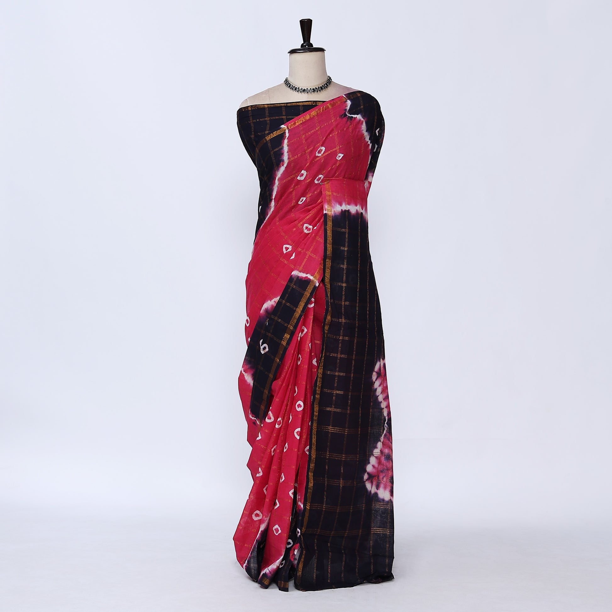 Pink Sungudi Cotton Saree for Women | Office Casual Collection | Jeyachandran - Full View