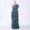 Teal Sungudi Cotton Saree for Women | Office Casual Collection | Jeyachandran - Full View