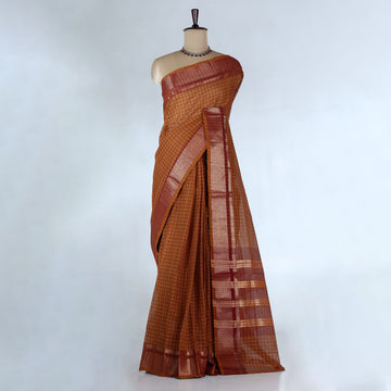 Brown Venkatagiri Cotton Saree for Women | Daily Office Wear & Casual Collection | Jeyachandran - Full View