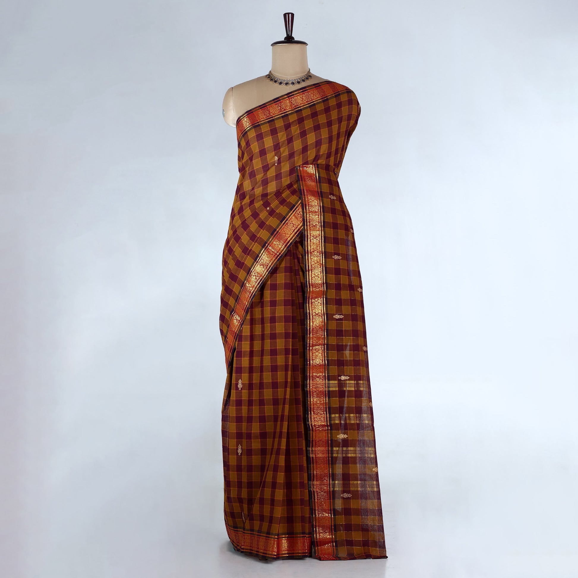 Brown Venkatagiri Cotton Saree for Women | Daily Office Wear & Casual Collection | Jeyachandran - Full View