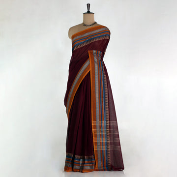 Maroon Venkatagiri Cotton Sarees for Women | Daily Office Wear & Casual Collection | Jeyachandran - Full View