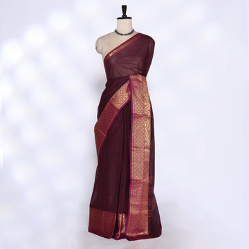 Dark Purple Venkatagiri Cotton Saree for Women | Daily Office Wear & Casual Collection | Jeyachandran - Full View