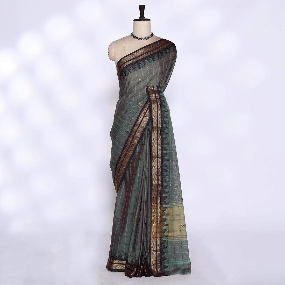 Green Venkatagiri Cotton Saree for Women | Daily Office Wear & Casual Collection | Jeyachandran - Full View