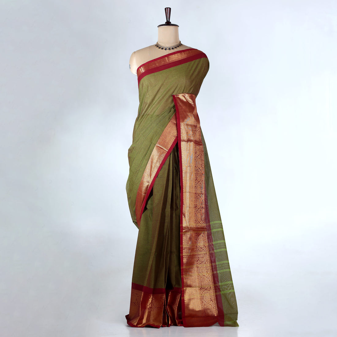 Green Venkatagiri Cotton Saree for Women | Daily Office Wear & Casual Collection | Jeyachandran - Full View