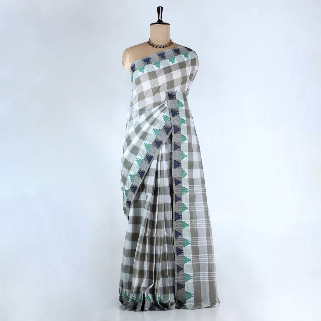 Grey Venkatagiri Cotton Saree for Women | Daily Office Wear & Casual Collection | Jeyachandran  - Full View