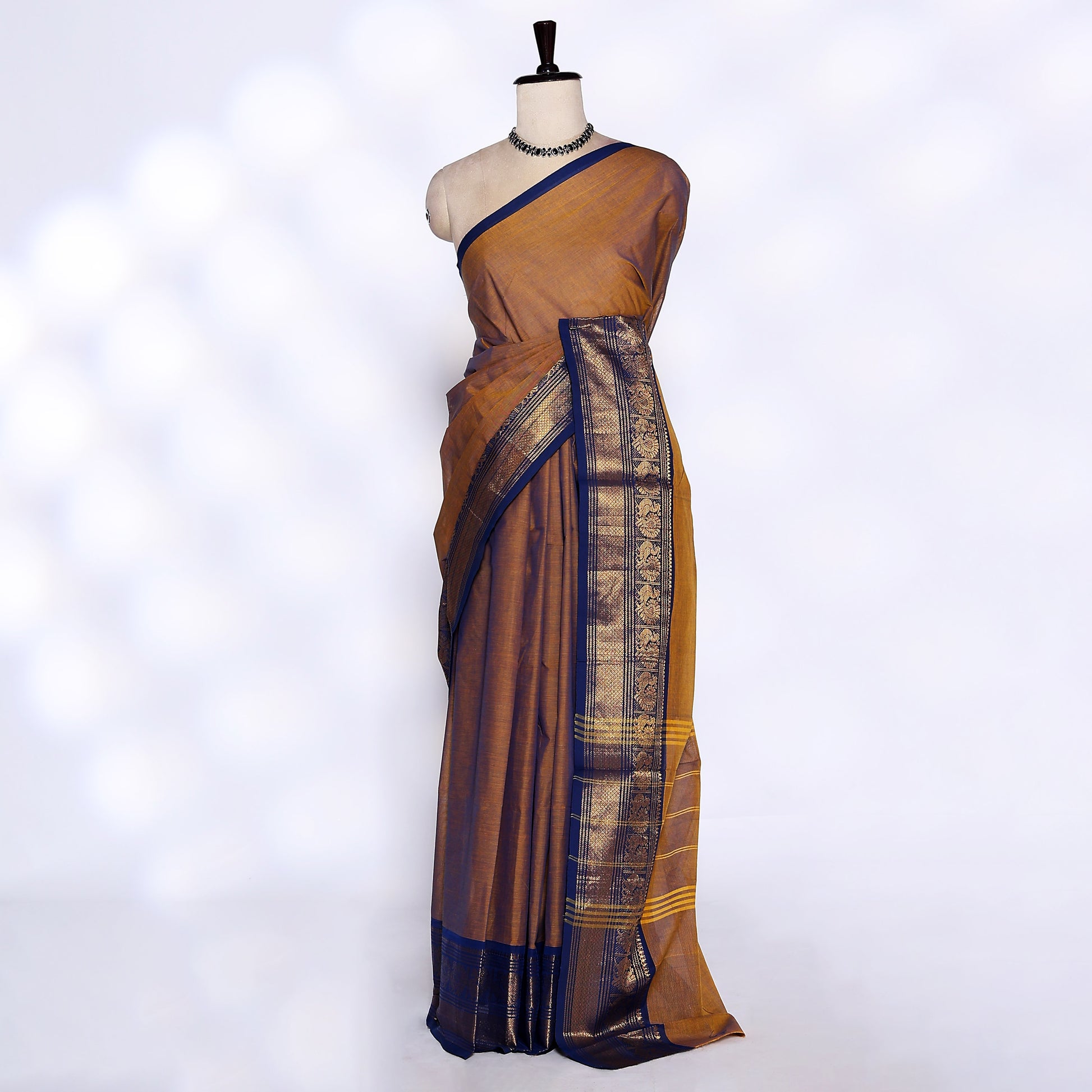 Light Brown Venkatagiri Cotton Saree for Women | Daily Office Wear & Casual Collection | Jeyachandran - Full View