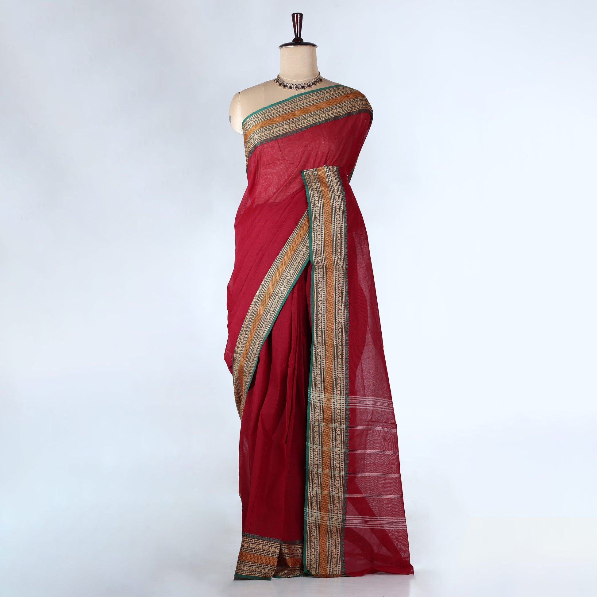 Maroon Venkatagiri Cotton Sarees for Women | Daily Office Wear & Casual Collection | Jeyachandran - Full View