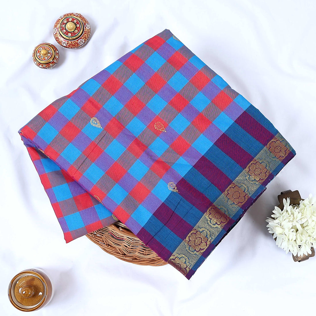 Multi Venkatagiri Cotton Saree for Women | Daily Office Wear & Casual Collection | Jeyachandran - Full View
