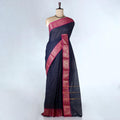 Navy Venkatagiri Cotton Sarees for Women | Daily Office Wear & Casual Collection | Jeyachandran - Full View