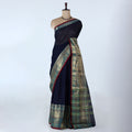 Navy Blue Venkatagiri Cotton Saree for Women | Daily Office Wear & Casual Collection | Jeyachandran - Full View