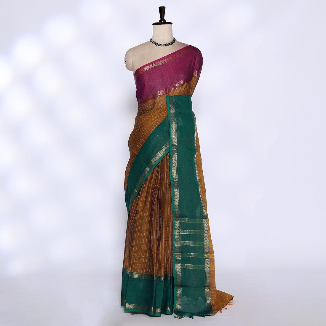 Brown Venkatagiri Cotton Saree for Women | Daily Office Wear & Casual Collection | Jeyachandran - Full View