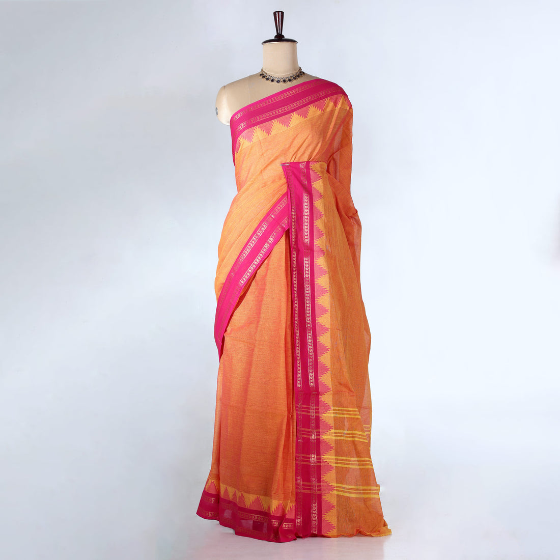 Orange Venkatagiri Cotton Sarees for Women | Daily Office Wear & Casual Collection | Jeyachandran - Full View