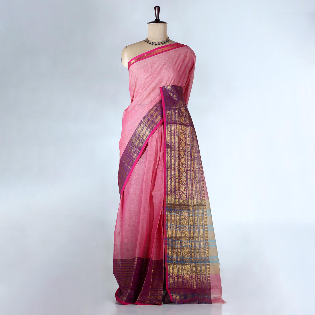 Pink Venkatagiri Cotton Sarees for Women | Daily Office Wear & Casual Collection | Jeyachandran - Full View