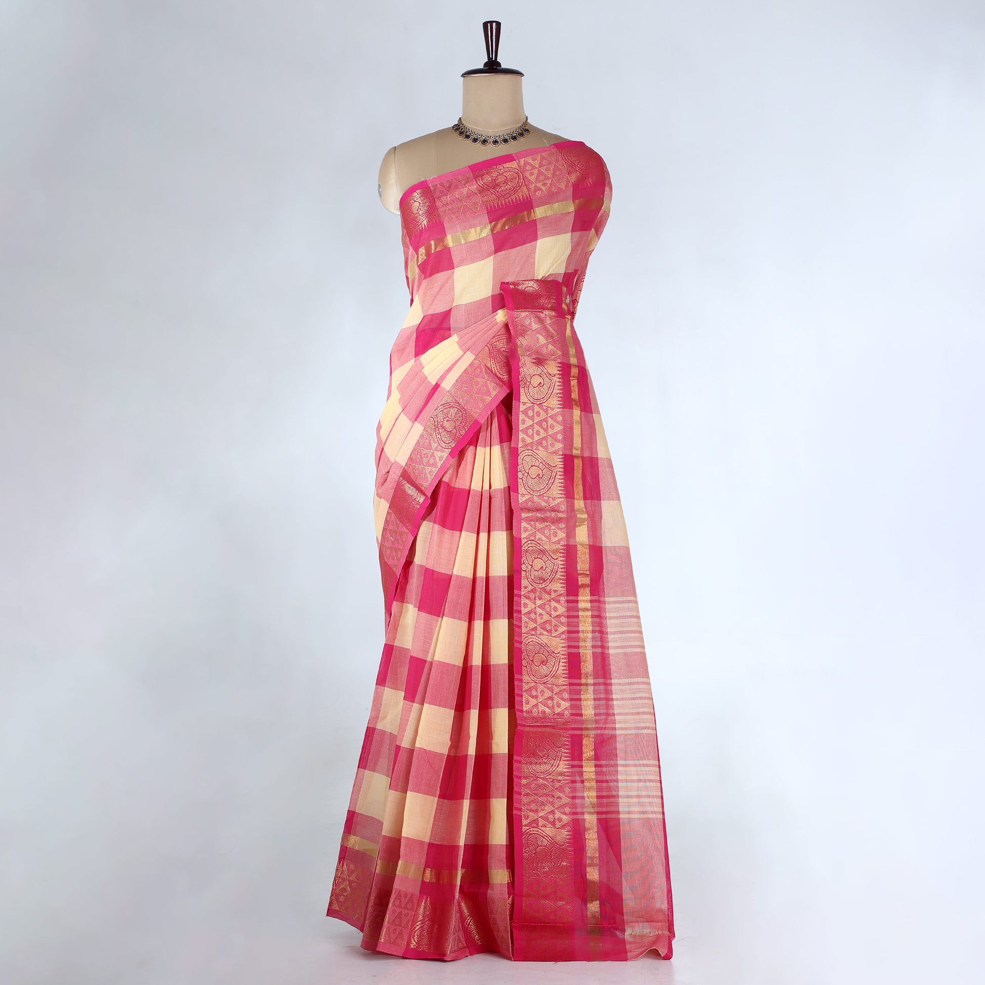 Pink Venkatagiri Cotton Saree for Women | Daily Office Wear & Casual Collection | Jeyachandran - Full View